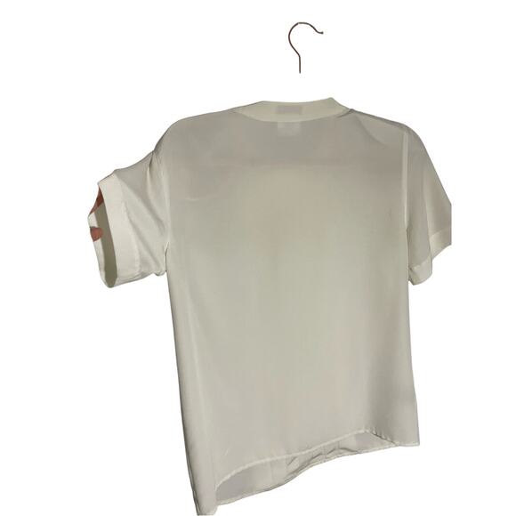 Rena Rowan Vintage Cream Preppy Academia 60's Femme Minimalist Blouse Sz 4 - Picture 3 of 6